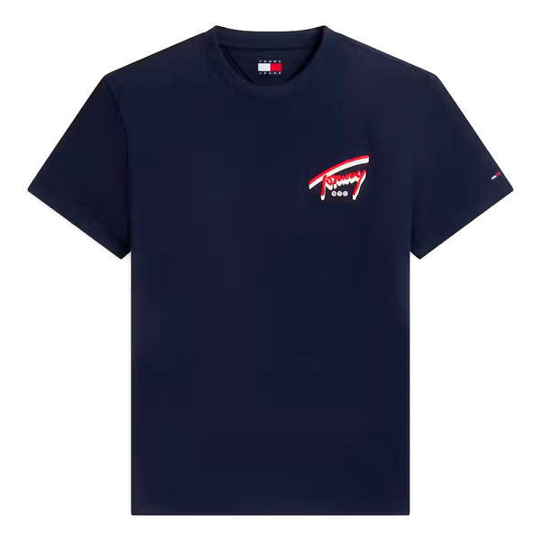 Tommy Hilfiger T-shirts Bleu marine - T-shirt en maille avec logo au dos - XL - Ref 36 €